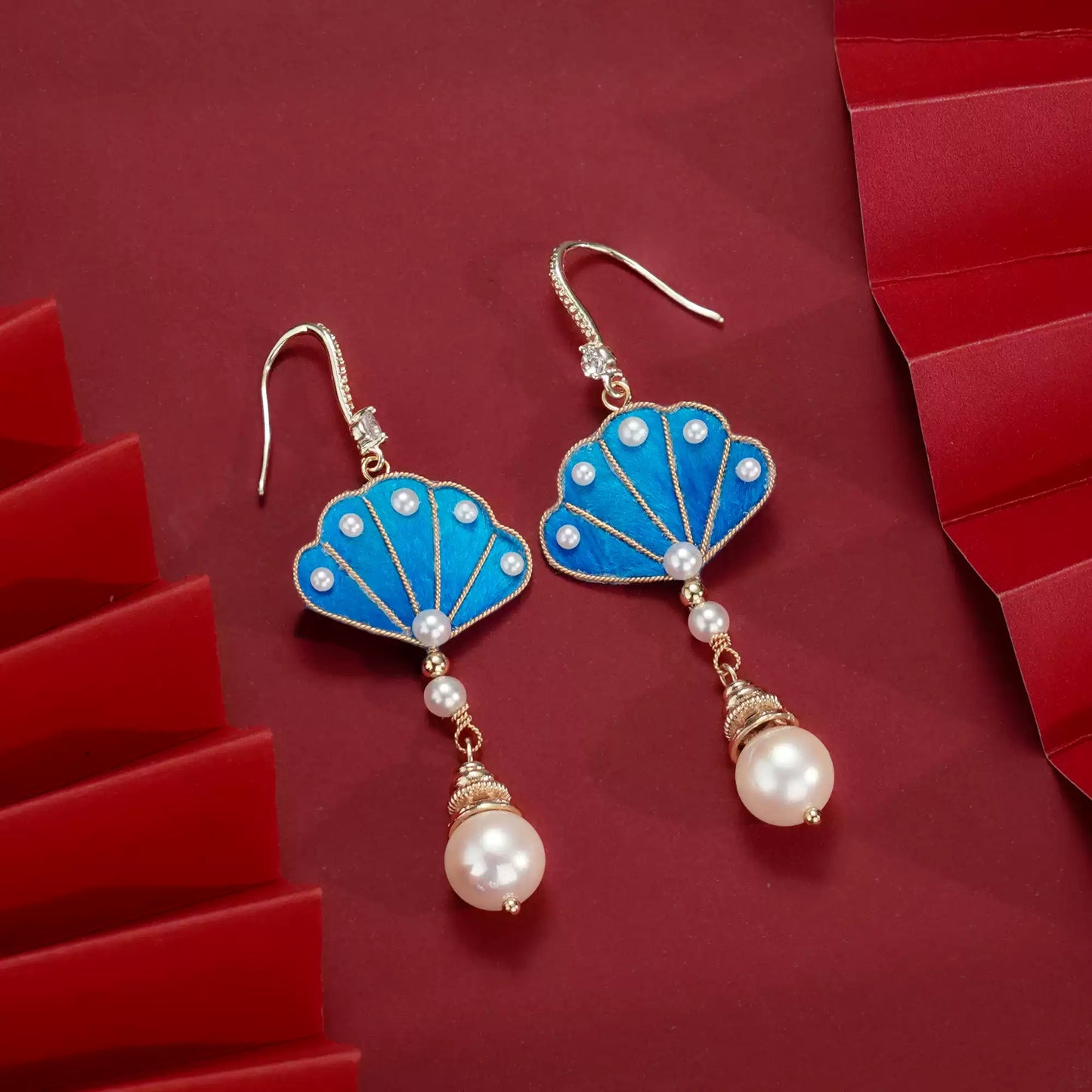 Blue Peacock earrings
