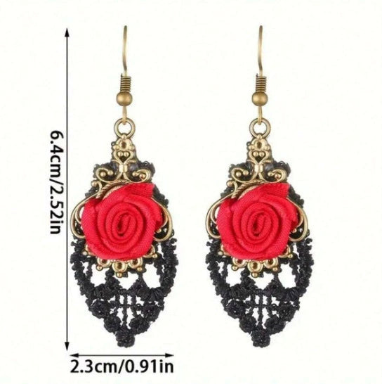 Black Halloween Rose-Halloween Earring Style 22