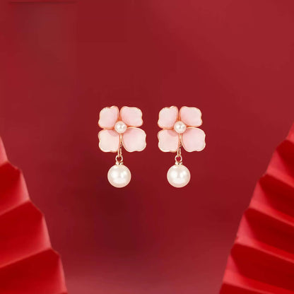 Pink petals earrings