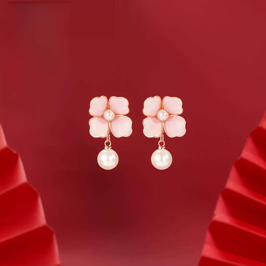 Pink petals earrings