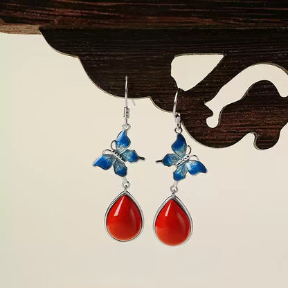 blue butterfly Earrings - Amplify Your Luck