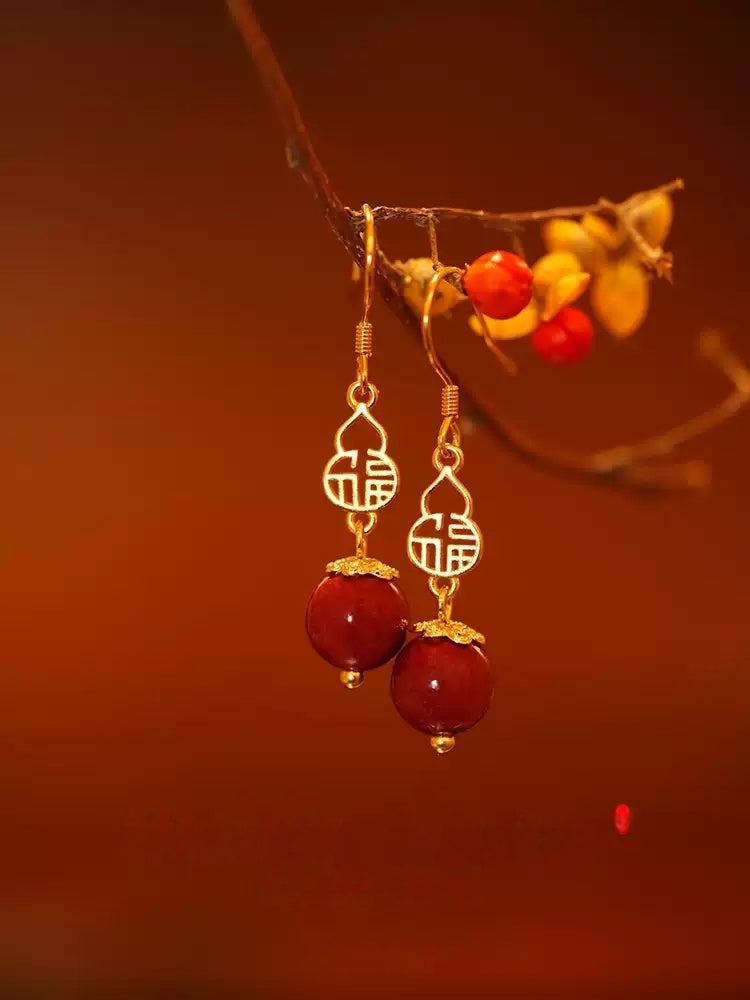 Red Lanterns  Earrings - Wealth Magnet
