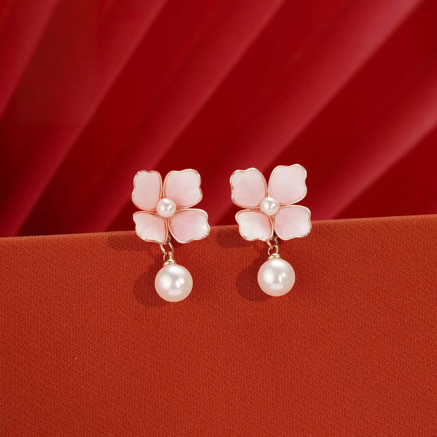 Pink petals earrings