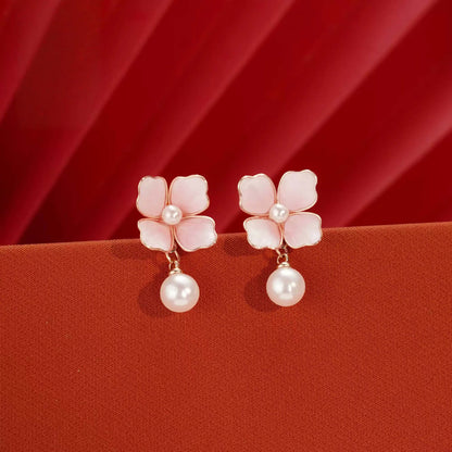Pink petals earrings