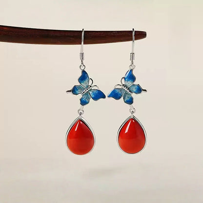 blue butterfly Earrings - Amplify Your Luck