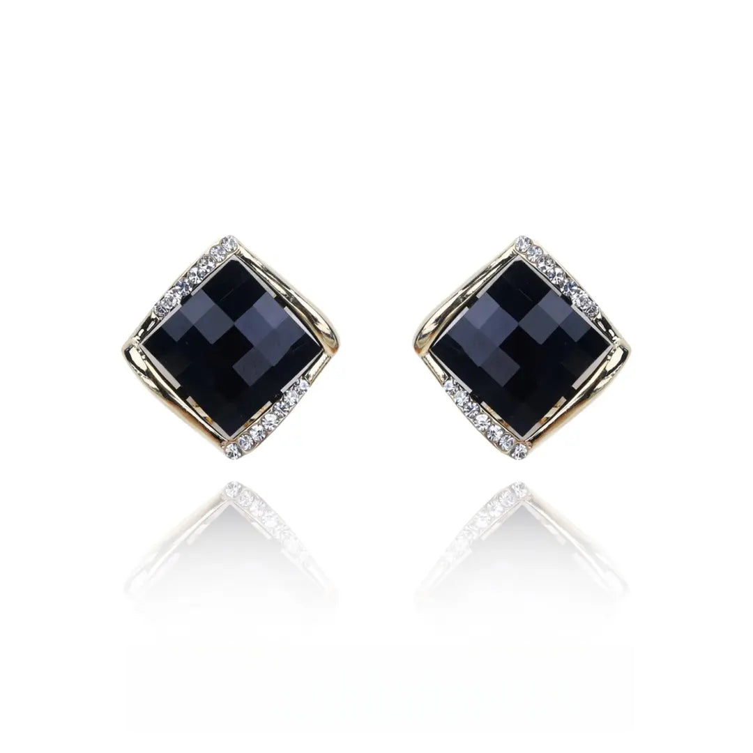 Obsidian gemstone earrings