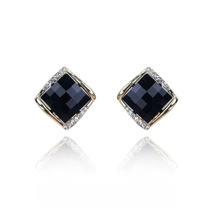 Obsidian gemstone earrings