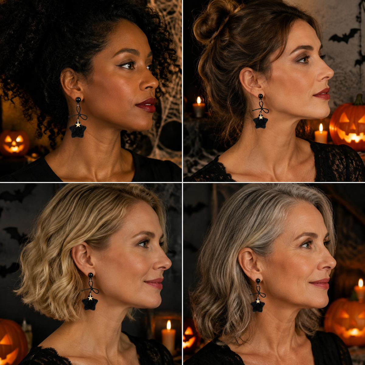 Black Star-Halloween Earring Style 5