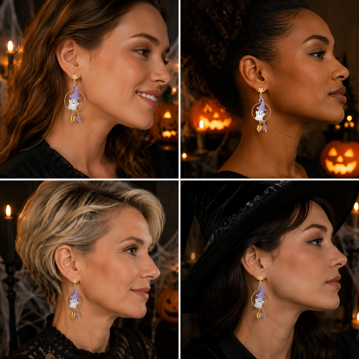 Cute Witch Ghost-Halloween Earring Style 11