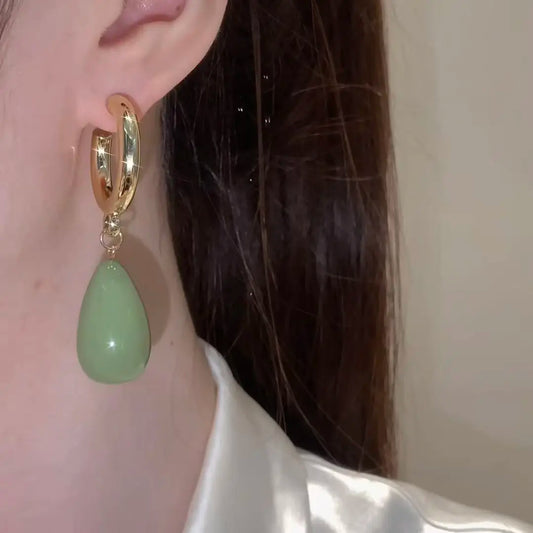 Large Green Bodhi earrings