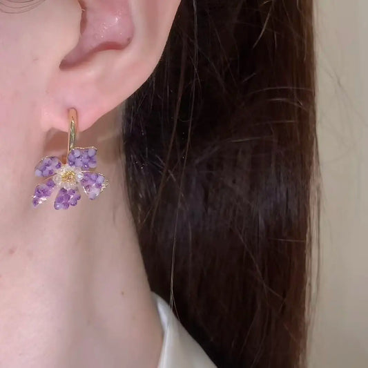 Purple petals earrings