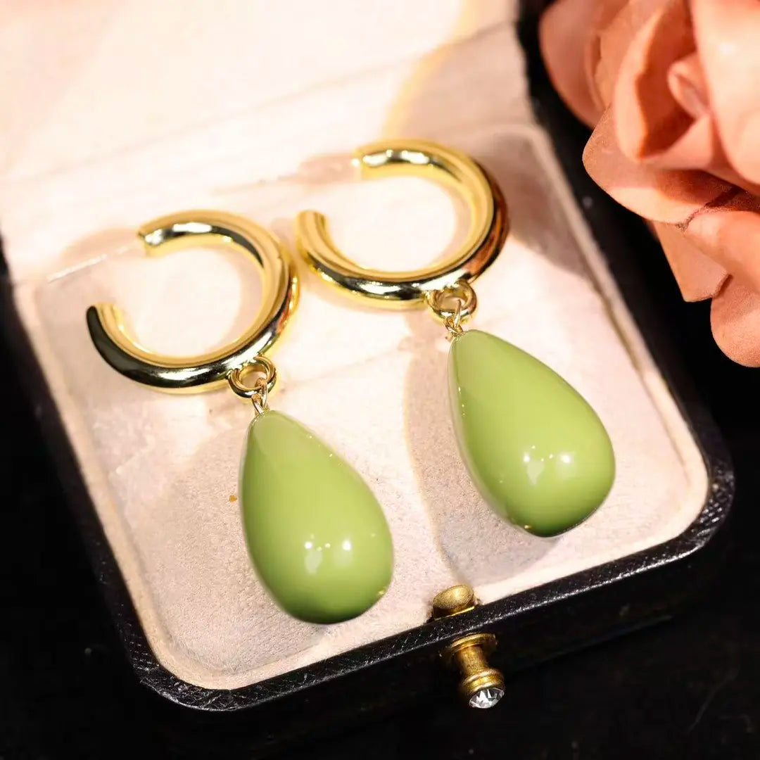 Large Green Bodhi earrings