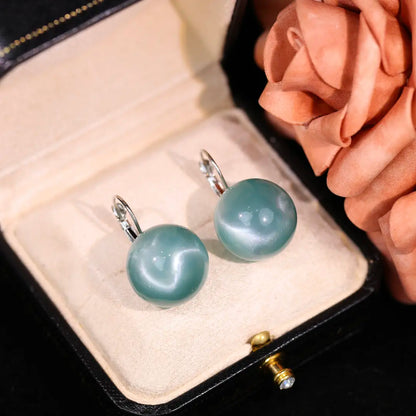 Large blue pearl earrings
